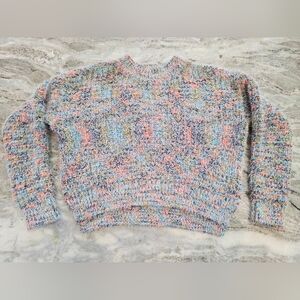 RD Style Fuzzy Multicolor Sweater Size Small Eyelash Knit Cozy Pullover